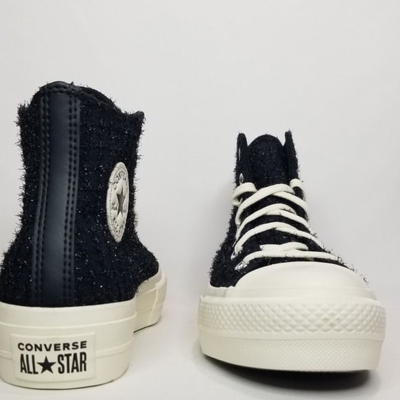 Converse Women's CTAS Lift Platform Tweed Shimmer Hi Tops Size 9 A12740C NWT - Picture 7 of 10